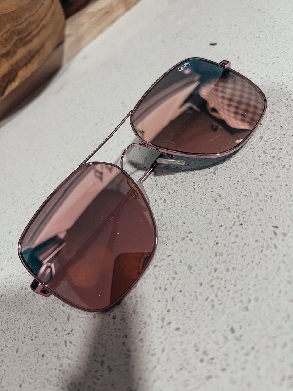 Quay Australia Lavender Metal Frame Sunglasses with light purple Lenses
